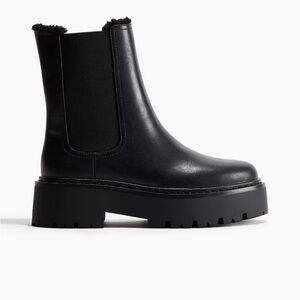 H&M Warm-Lined Black Chelsea Boots